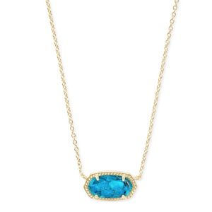 Kendra Scott Elisa Pendant Necklace || bronze veined turquoise